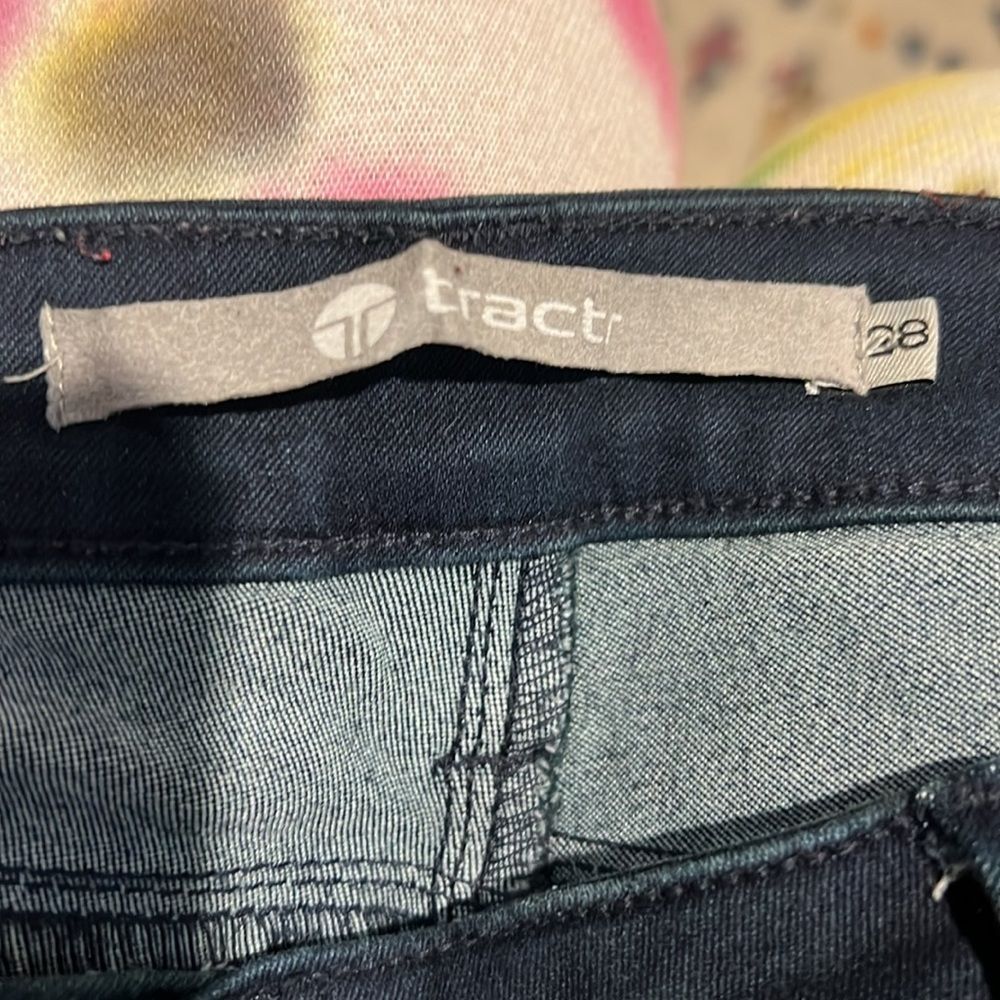 Tractr Basic Mid Rise Dark Blue Stetch Skinny Jeans Size 28 - Picture 3 of 3